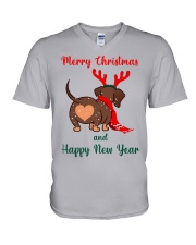 XMASS DACHSHUND - H9H3 V-Neck T-Shirt tile