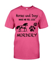 Horses And Dogs Make Me Feel Less Murdery Premium Fit Mens Tee tile