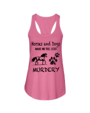 Horses And Dogs Make Me Feel Less Murdery Ladies Flowy Tank tile