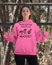 Horses And Dogs Make Me Feel Less Murdery Hooded Sweatshirt apparel-hooded-sweatshirt-lifestyle-05