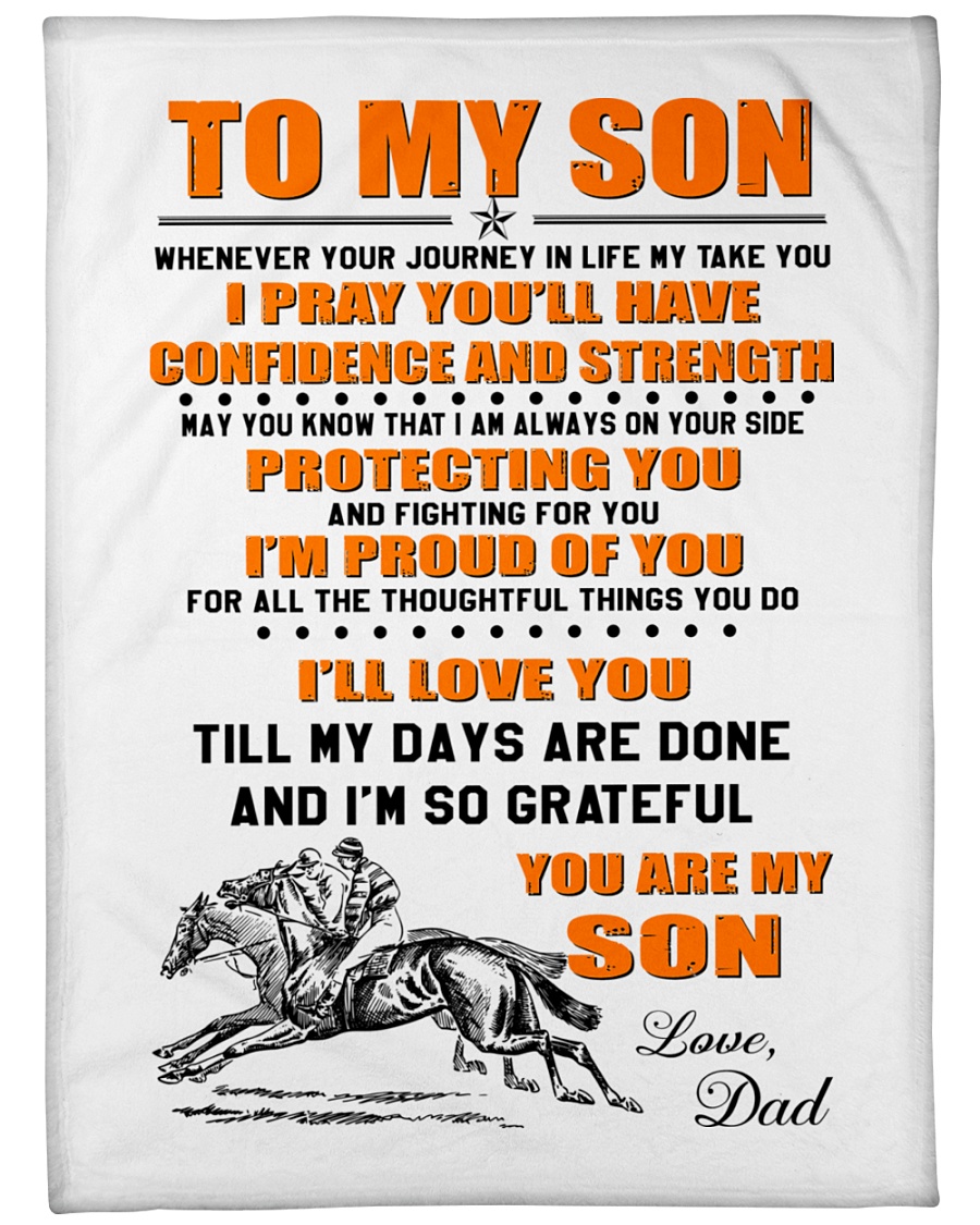 BLANKET-TO MY SON-01 Large Fleece Blanket - 60" x 80"