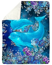 Blanket-Beautiful dolphins-HTV Sherpa Fleece Blanket tile