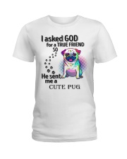 Pug love dt Ladies T-Shirt tile