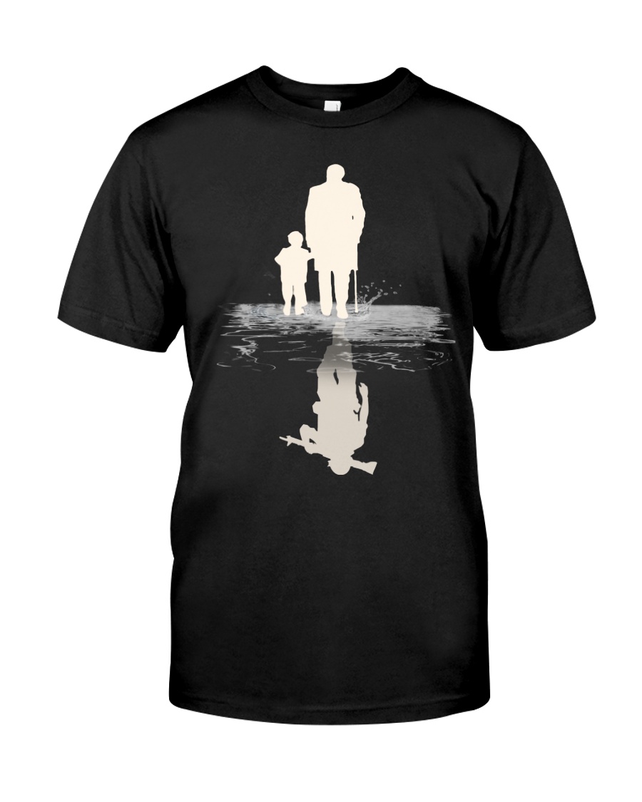 I BECOME PAPA AND GRANPA - VETERAN Premium Fit Mens Tee