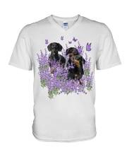 Love Dachshund V-Neck T-Shirt tile