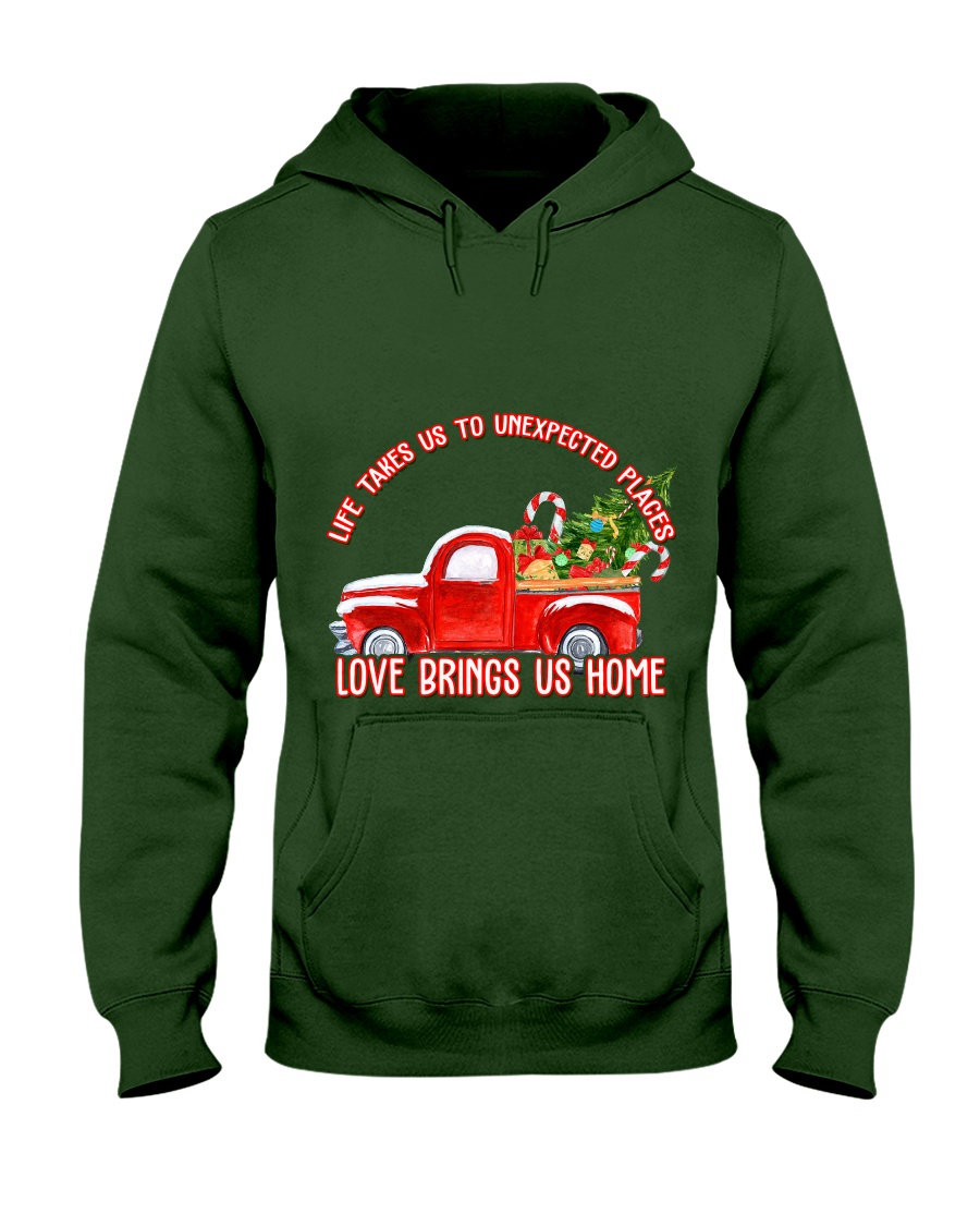 TOM- LOVE BRINGS US HOME RED TRUCK Hooded Sweatshirt