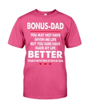 I LOVE MY BONUS DAD Premium Fit Mens Tee tile