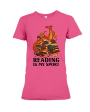 Reading Is My Sport Premium Fit Ladies Tee front
