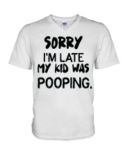 MY KID WAS POOPING V-Neck T-Shirt thumbnail