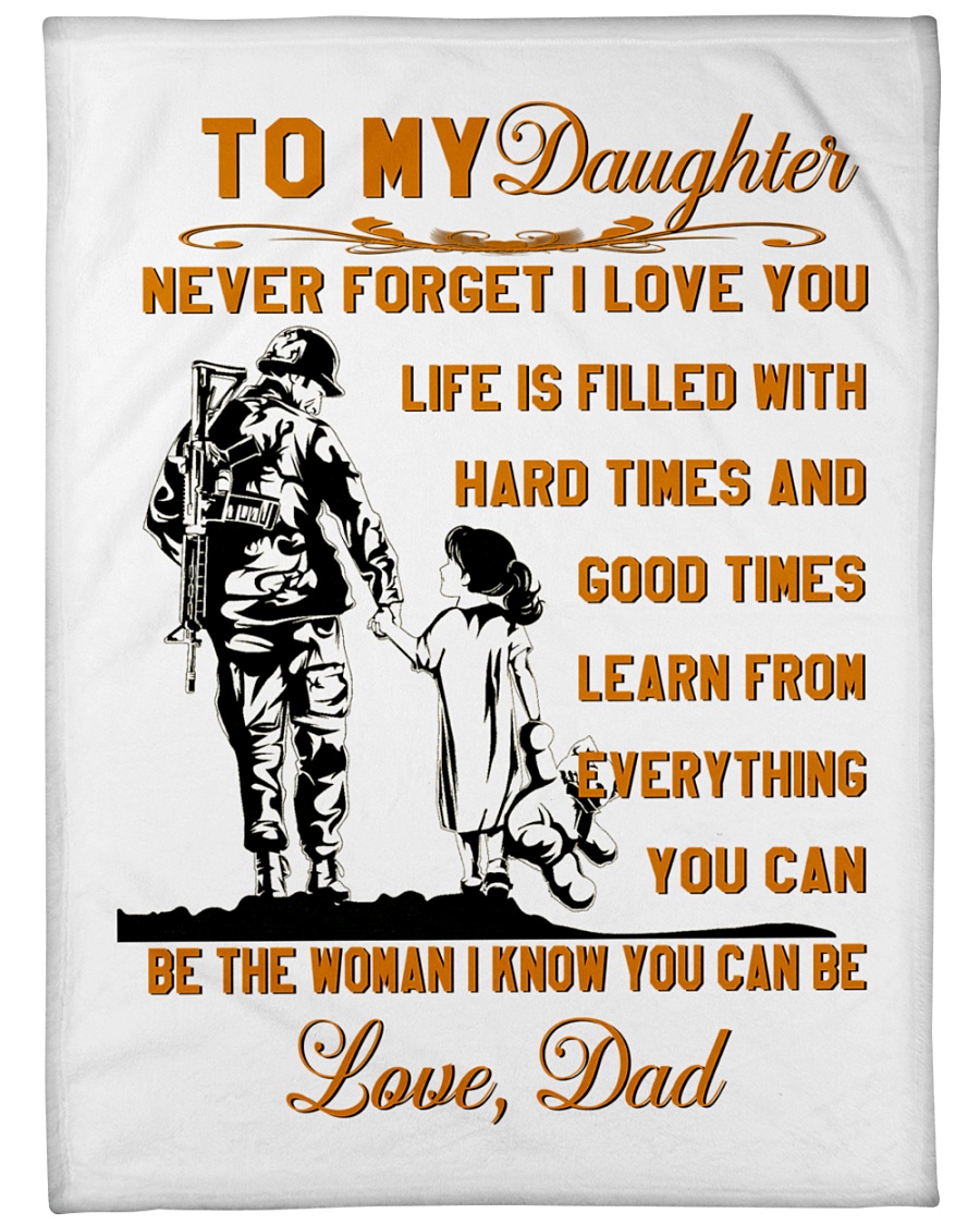 BLANKET- TO MY DAUGHTER- VETERAN Large Fleece Blanket - 60" x 80"