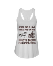Some Girl Love Horses And Tattoos It's Me I'm Some Girl Ladies Flowy Tank tile