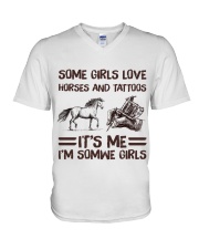 Some Girl Love Horses And Tattoos It's Me I'm Some Girl V-Neck T-Shirt tile