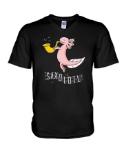 Saxolotl funny sax saxophone tshirt V-Neck T-Shirt thumbnail