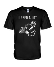 Saxolotl funny sax saxophone tshirt V-Neck T-Shirt thumbnail
