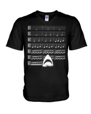 Funny Shark background music alto tenor t-shirt V-Neck T-Shirt thumbnail