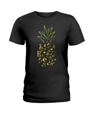 Pineapple Music Notes Musician Ladies T-Shirt thumbnail