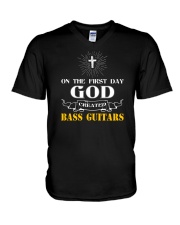FUNNY BASS GUITAR TSHIRT FOR BASSIST V-Neck T-Shirt thumbnail