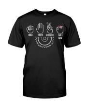 Rock Paper Scissors Table Saw Gift Tee Shirts Classic T-Shirt front