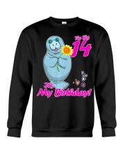 14 Years Old Manatee Sunflower It's Crewneck Sweatshirt thumbnail