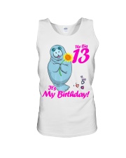 13 Years Old Manatee Sunflower It's Unisex Tank front