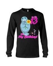 13 Years Old Manatee Sunflower It's Long Sleeve Tee thumbnail
