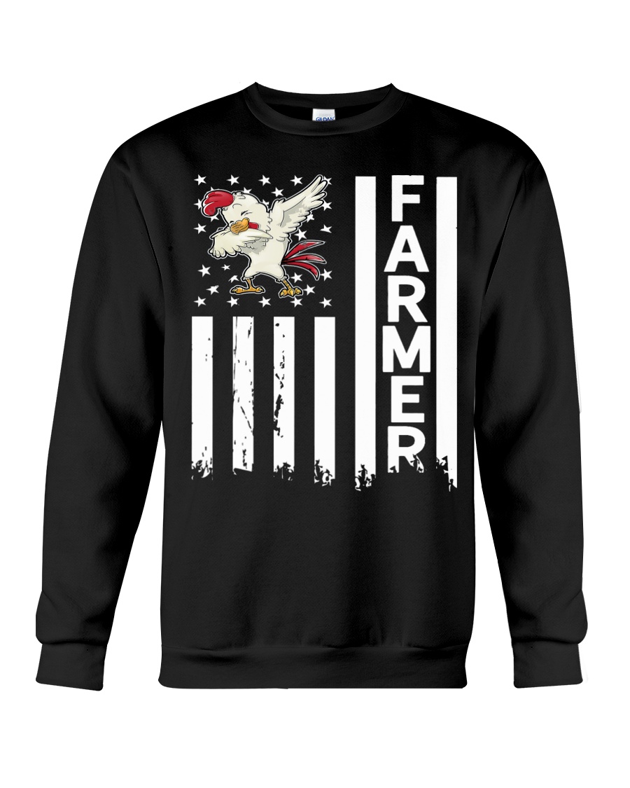 Farmer USA Flag Farming Apparel Gift Tshirt Crewneck Sweatshirt