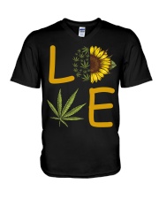 Love Cannabis V-Neck T-Shirt tile