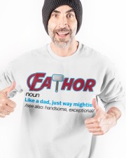 FATHOR - LIKE A DAD JUST WAY MIGHTIER Crewneck Sweatshirt apparel-crewneck-sweatshirt-lifestyle-front-33