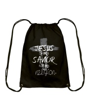 Jesus is my Savior NOT my Religion Drawstring Bag tile