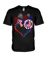 GOD BLESS AMERICA V-Neck T-Shirt tile