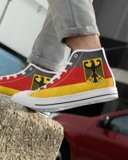 GERMANY Men's High Top White Shoes aos-complex-men-white-high-top-shoes-lifestyle-inside-left-outside-left-09