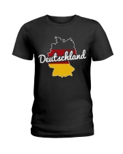 GERMAN MAP AND FLAG Ladies T-Shirt tile
