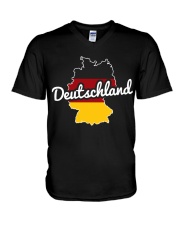 GERMAN MAP AND FLAG V-Neck T-Shirt tile