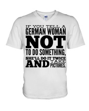 GERMAN WOMAN FUNNY V-Neck T-Shirt thumbnail