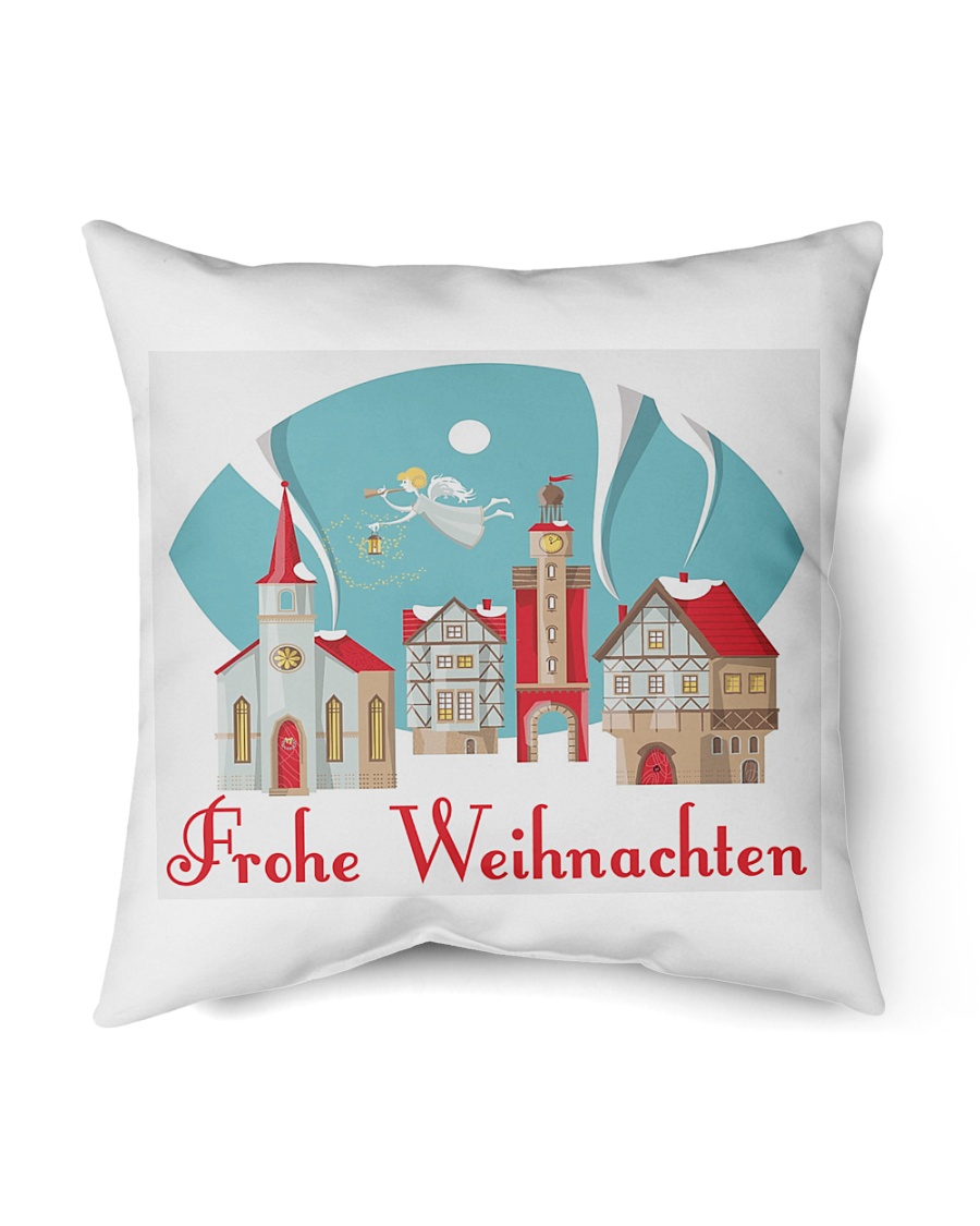 GERMAN MERRY CHRISTMAS Indoor Pillow - 16” x 16”