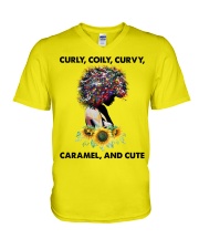 Curly coily curvy V-Neck T-Shirt thumbnail