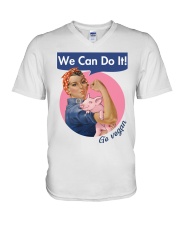 Go vegan V-Neck T-Shirt tile