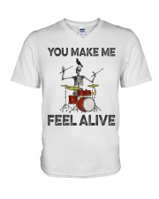 Drum make me feel alive V-Neck T-Shirt thumbnail