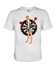 Darts and girl V-Neck T-Shirt thumbnail