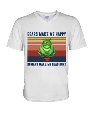 Bears make me happy V-Neck T-Shirt thumbnail
