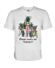 Plants make me happy AF V-Neck T-Shirt tile