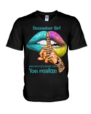 December girl V-Neck T-Shirt thumbnail