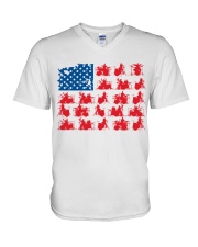 Drummer america V-Neck T-Shirt thumbnail