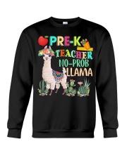 Pre K teacher no prob llama Crewneck Sweatshirt thumbnail