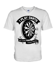I play darts so i dont choke people V-Neck T-Shirt thumbnail