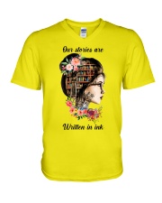 Ink write V-Neck T-Shirt tile