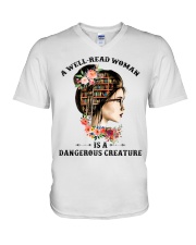A well-read woman V-Neck T-Shirt tile