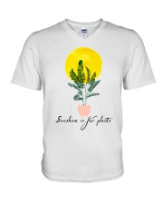 Sunshine is for plants V-Neck T-Shirt tile