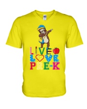 Live love Pre K V-Neck T-Shirt tile
