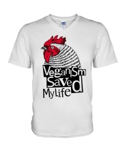Veganism saved my life V-Neck T-Shirt thumbnail